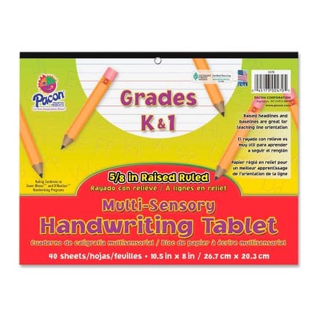 Pacon Pacon Multi-Sensory Handwriting Paper, 10-1/2inx 8in, 5/8in Ruling, 40 Sheets/Pad 2470
